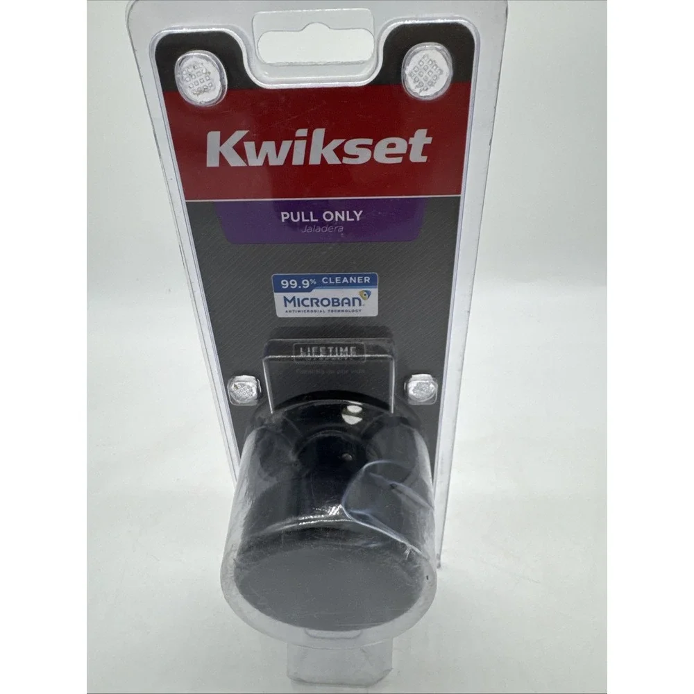 Kwikset Pismo Dummy Door Knob, Single Sided Handle Matte Black, 97880-933‎